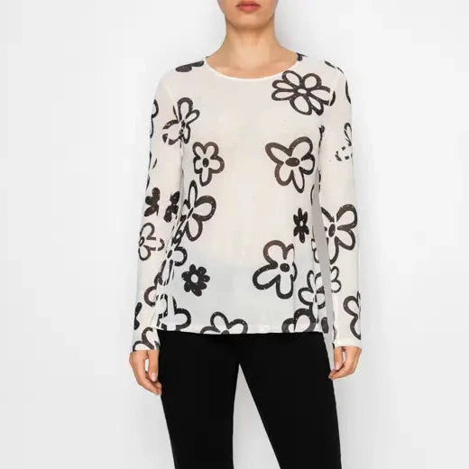 ORIGAMI Daisy Sparkly Mesh Top