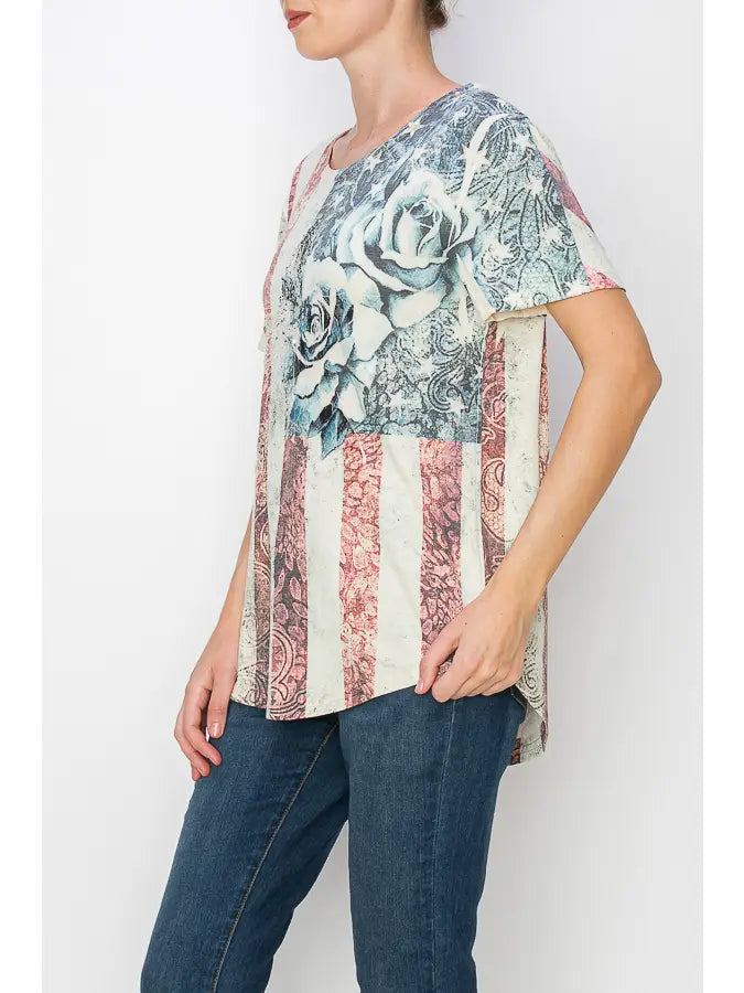 ORIGAMI Pat Rose Star Top