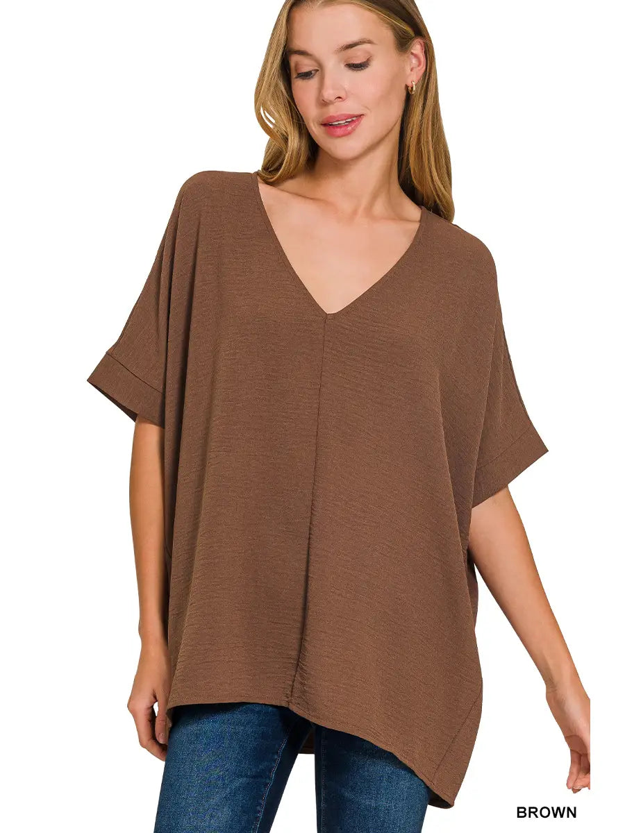 Brown Dolman Top