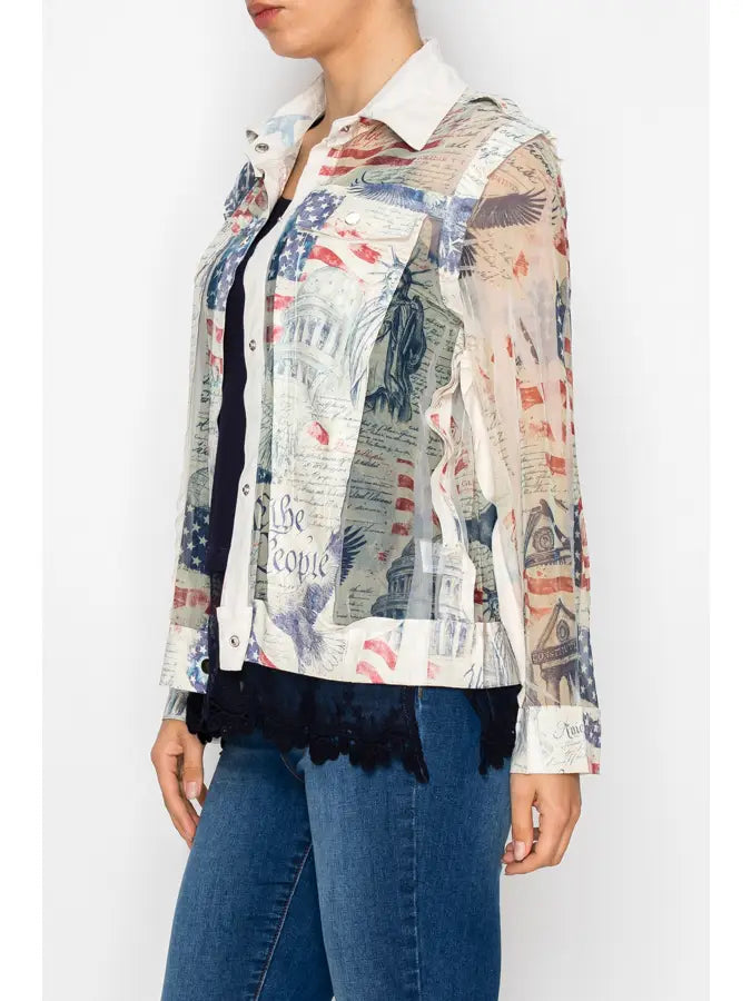ORIGAMI Freedom Faux Suede Mesh Jacket