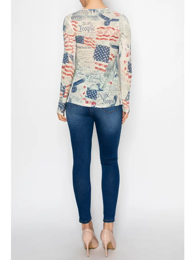 ORIGAMI Freedom Sparkly Mesh Top