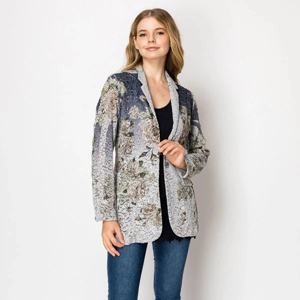 ORIGAMI Glam Sequin Embellished Lace Blazer Jacket