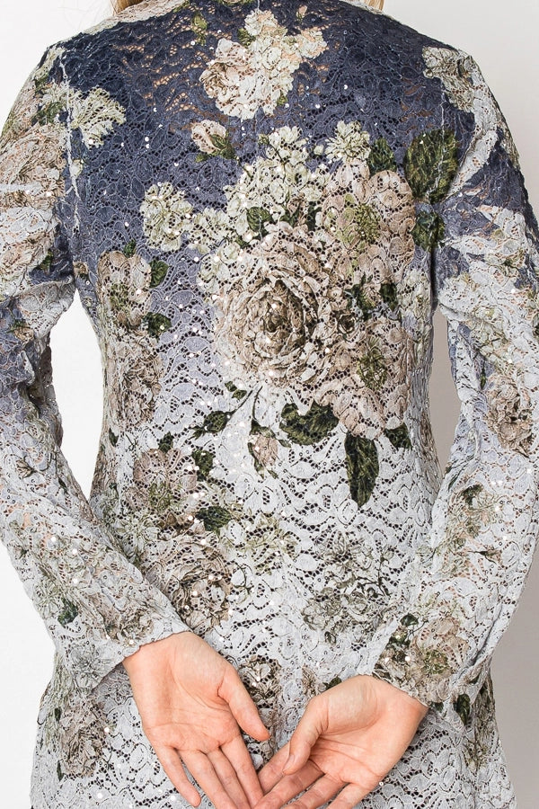 ORIGAMI Glam Sequin Embellished Lace Blazer Jacket
