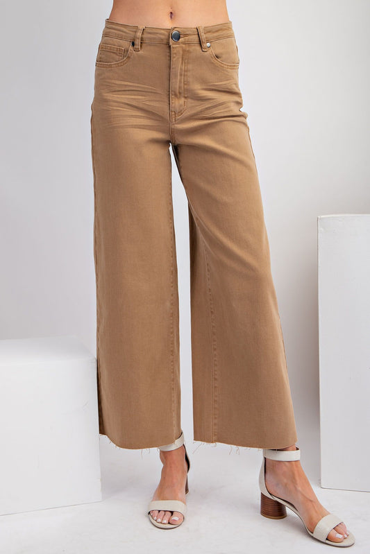 EASEL Soft Stretch High Waisted Pants Pecan Pie