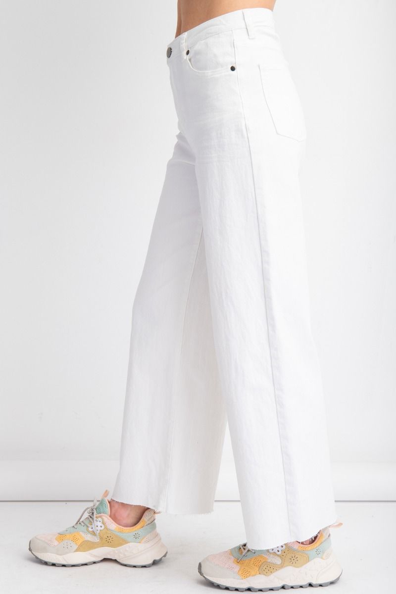 EASEL High Waisted White Denim Pants