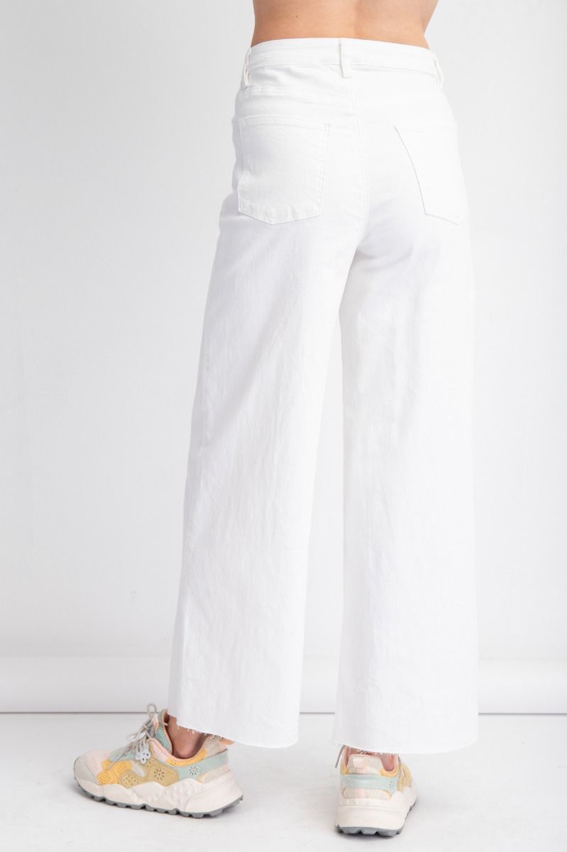 EASEL High Waisted White Denim Pants