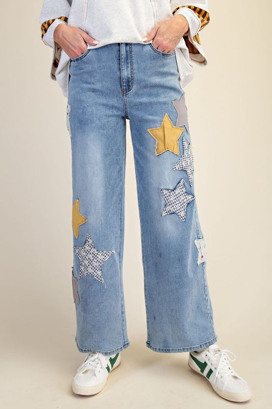 EASEL Star Patch Jeans