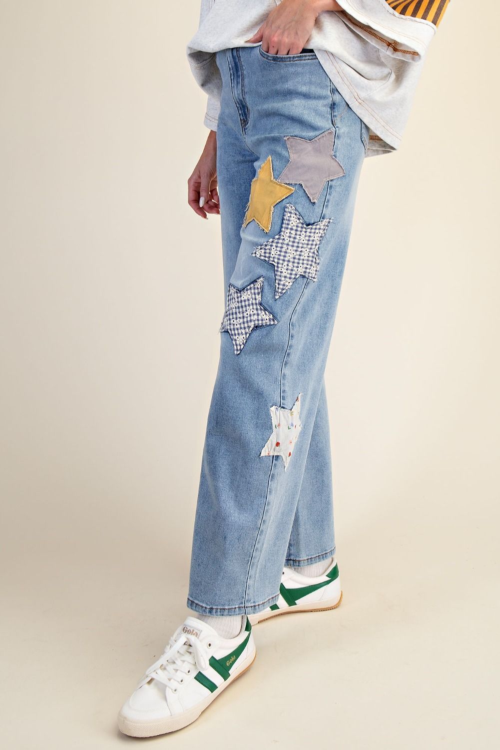 EASEL Star Patch Jeans