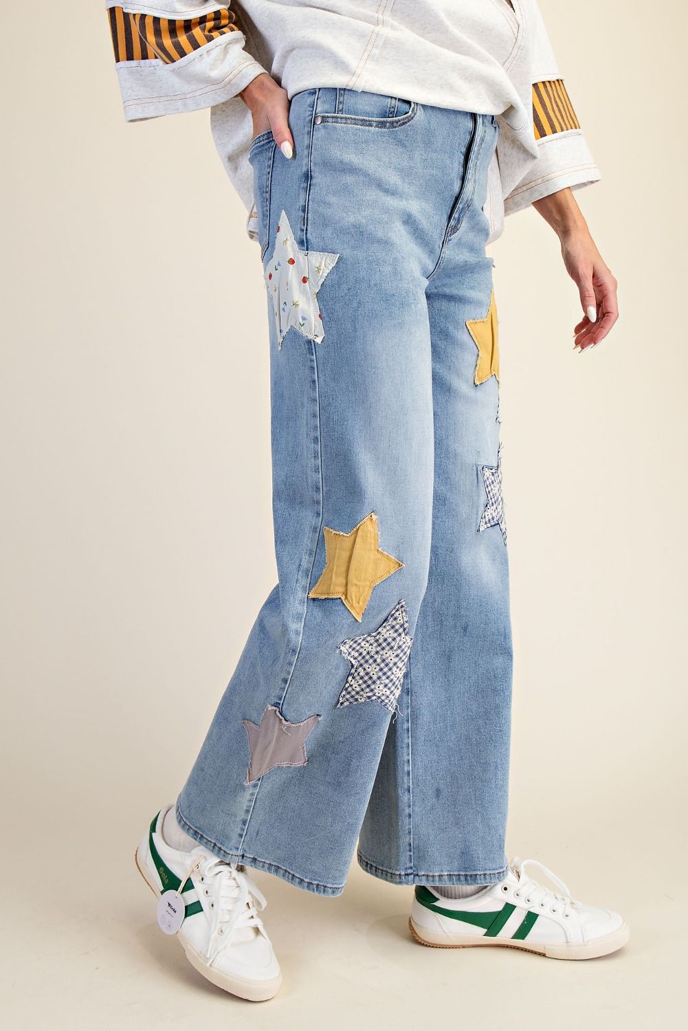 EASEL Star Patch Jeans