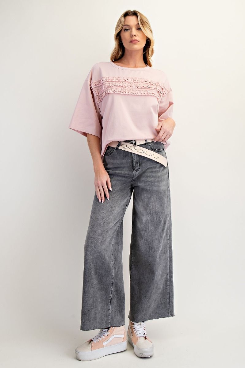 EASEL Soft Washed Black Stretch Denim Jeans