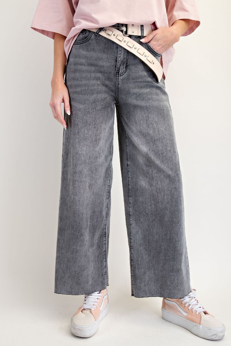 EASEL Soft Washed Black Stretch Denim Jeans