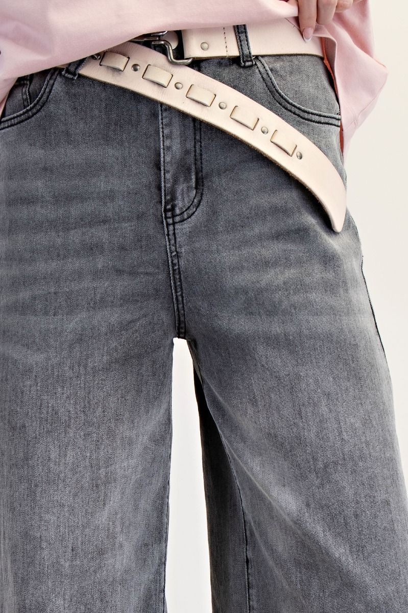 EASEL Soft Washed Black Stretch Denim Jeans