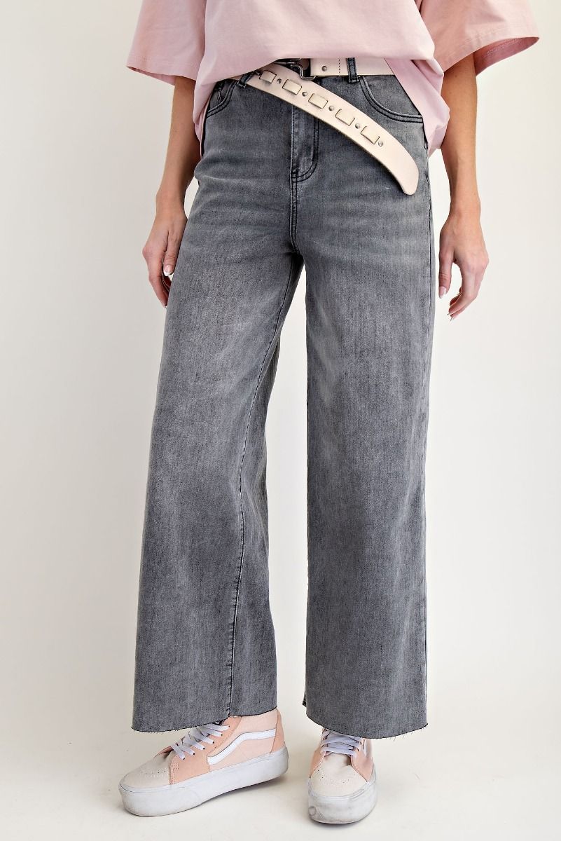EASEL Soft Washed Black Stretch Denim Jeans