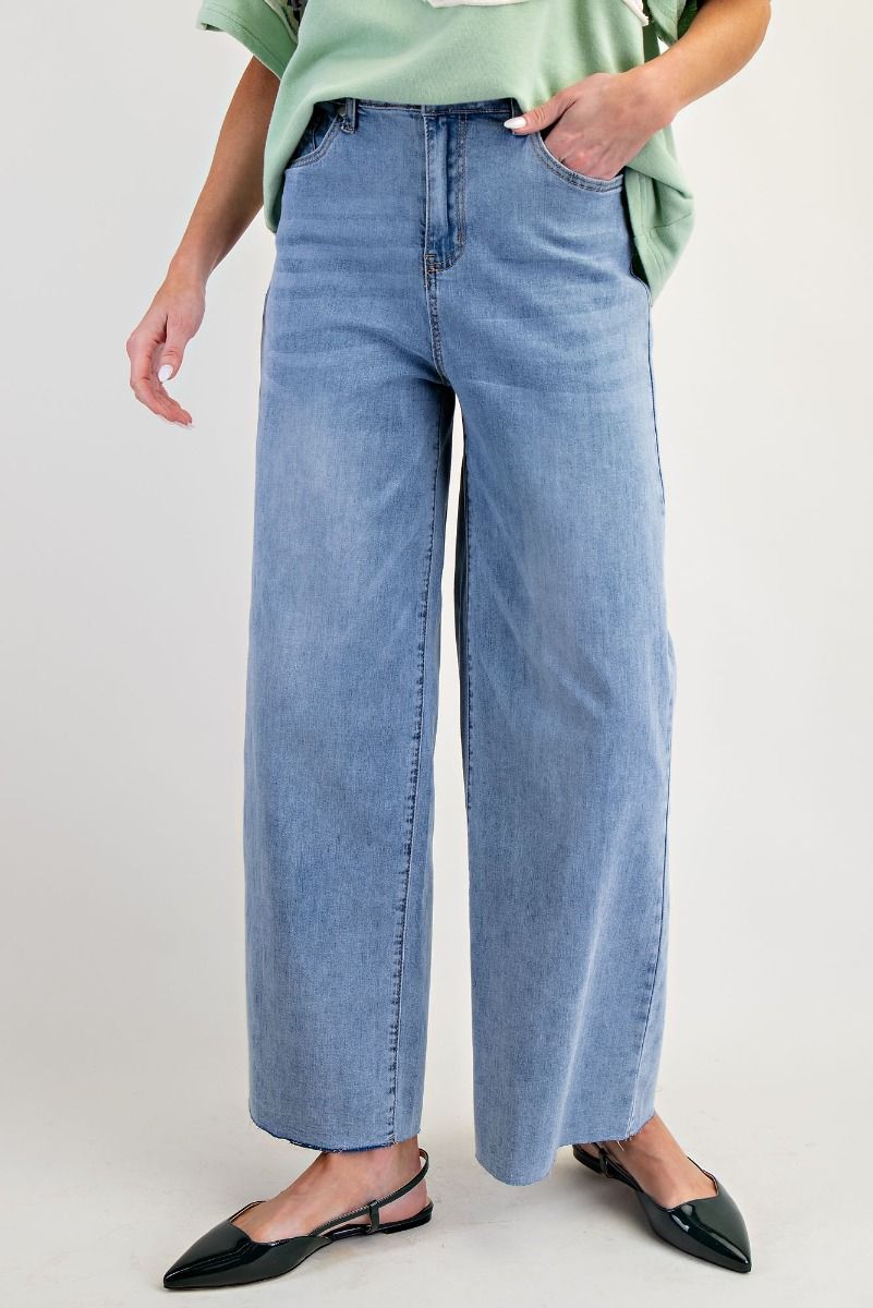 EASEL Soft Washed Stretch Denim Jeans Washed Denim