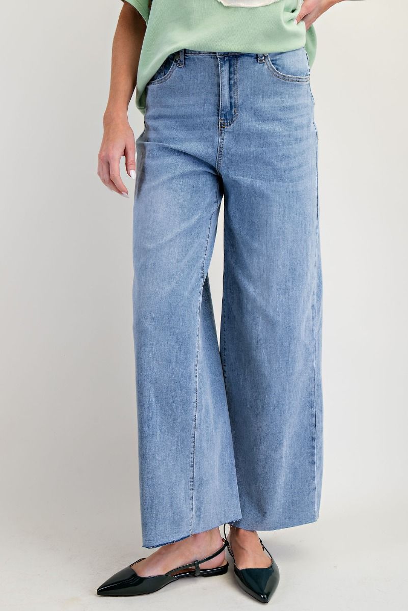 EASEL Soft Washed Stretch Denim Jeans Washed Denim