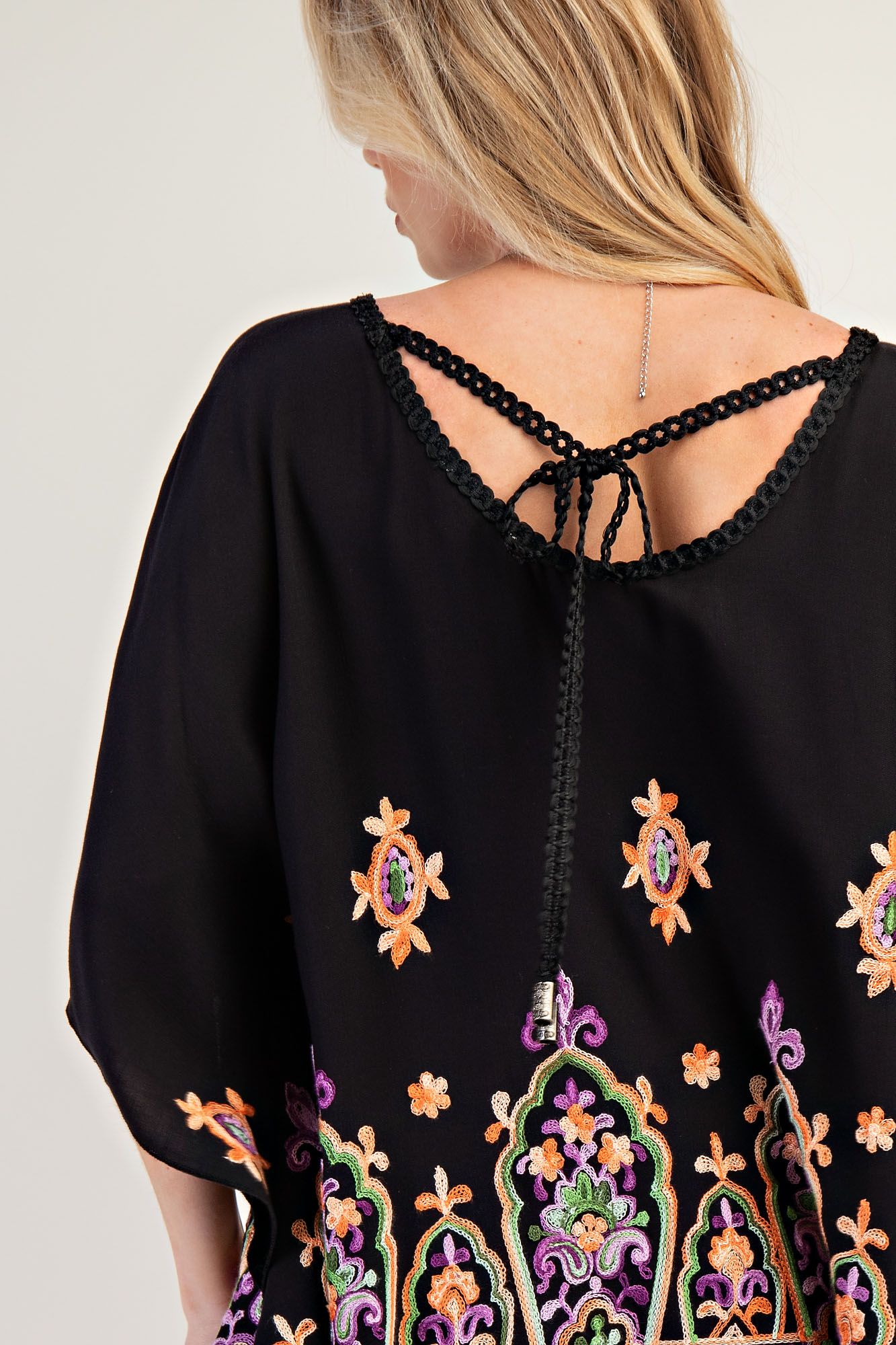 EASEL Embroidered Poncho Top *Market Special*