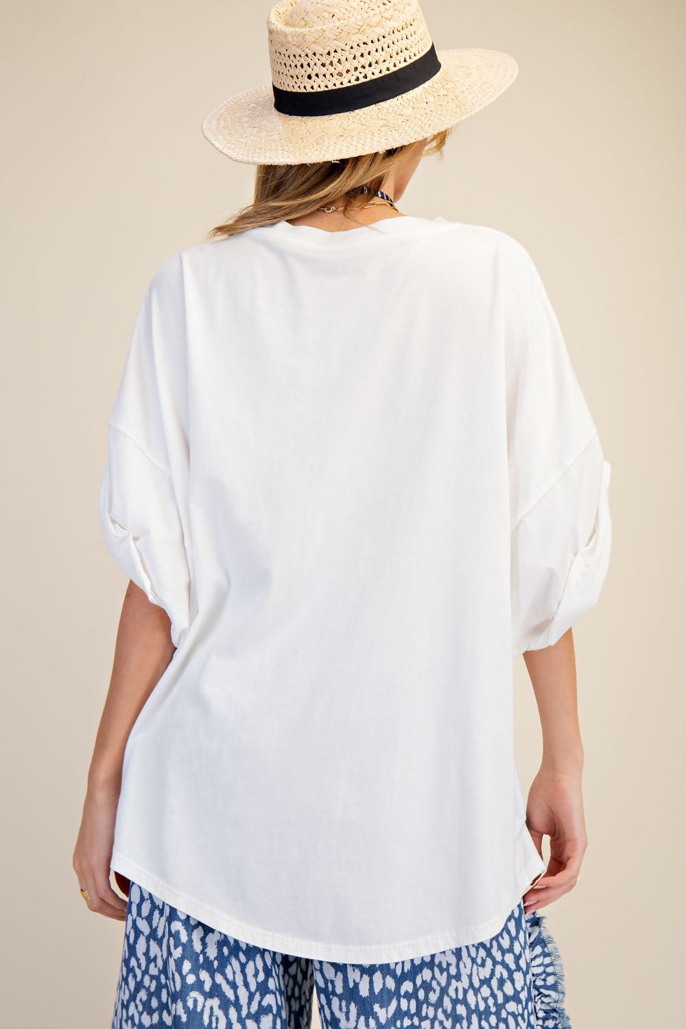 EASEL White Oversized Top