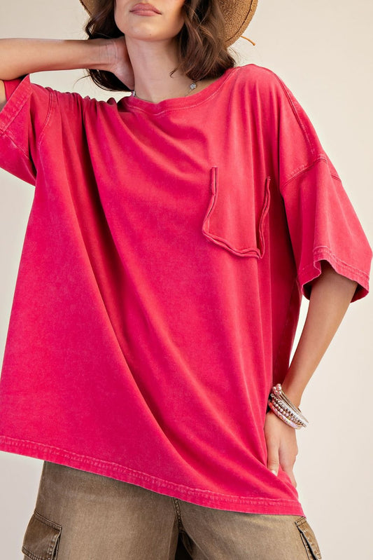 Easel Poppy Red Cotton Tee