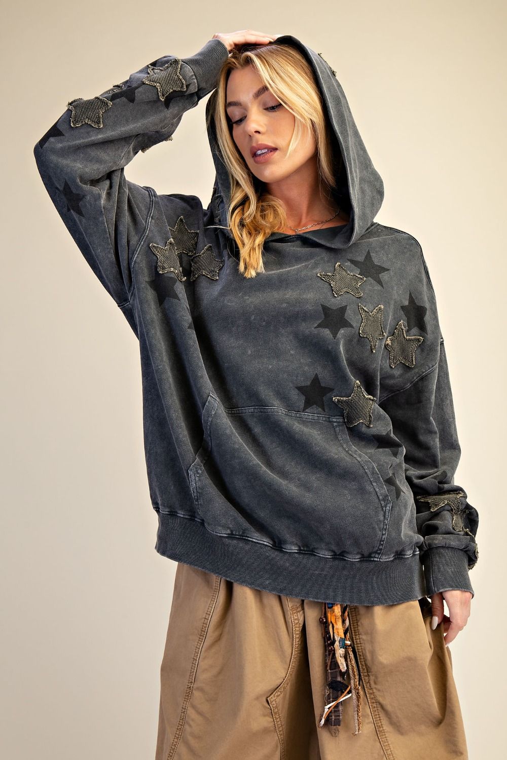 EASEL Ash Star Patch Pullover