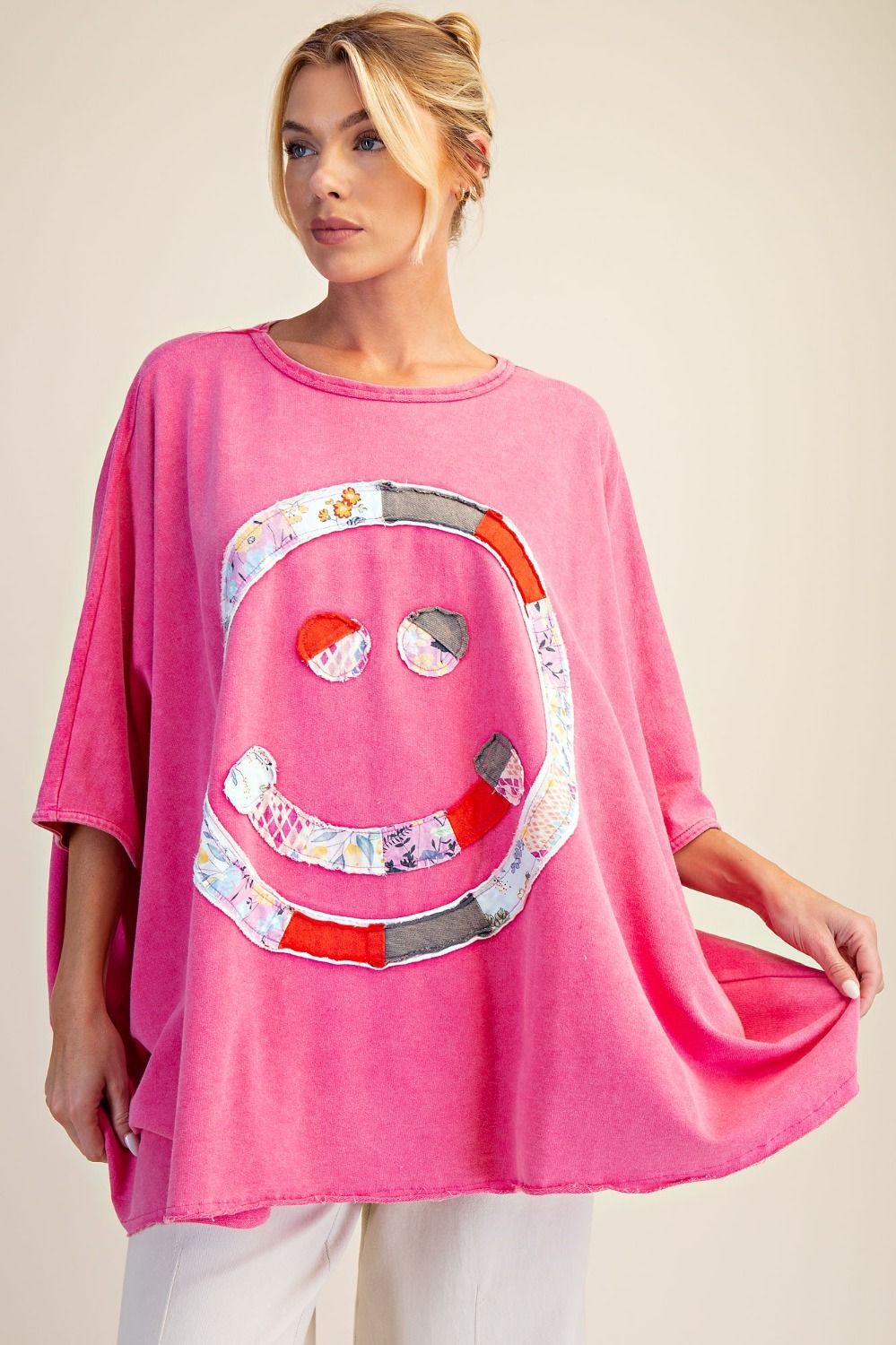 Easel Hot Pink Smile Top