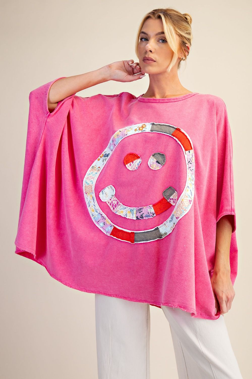 Easel Hot Pink Smile Top