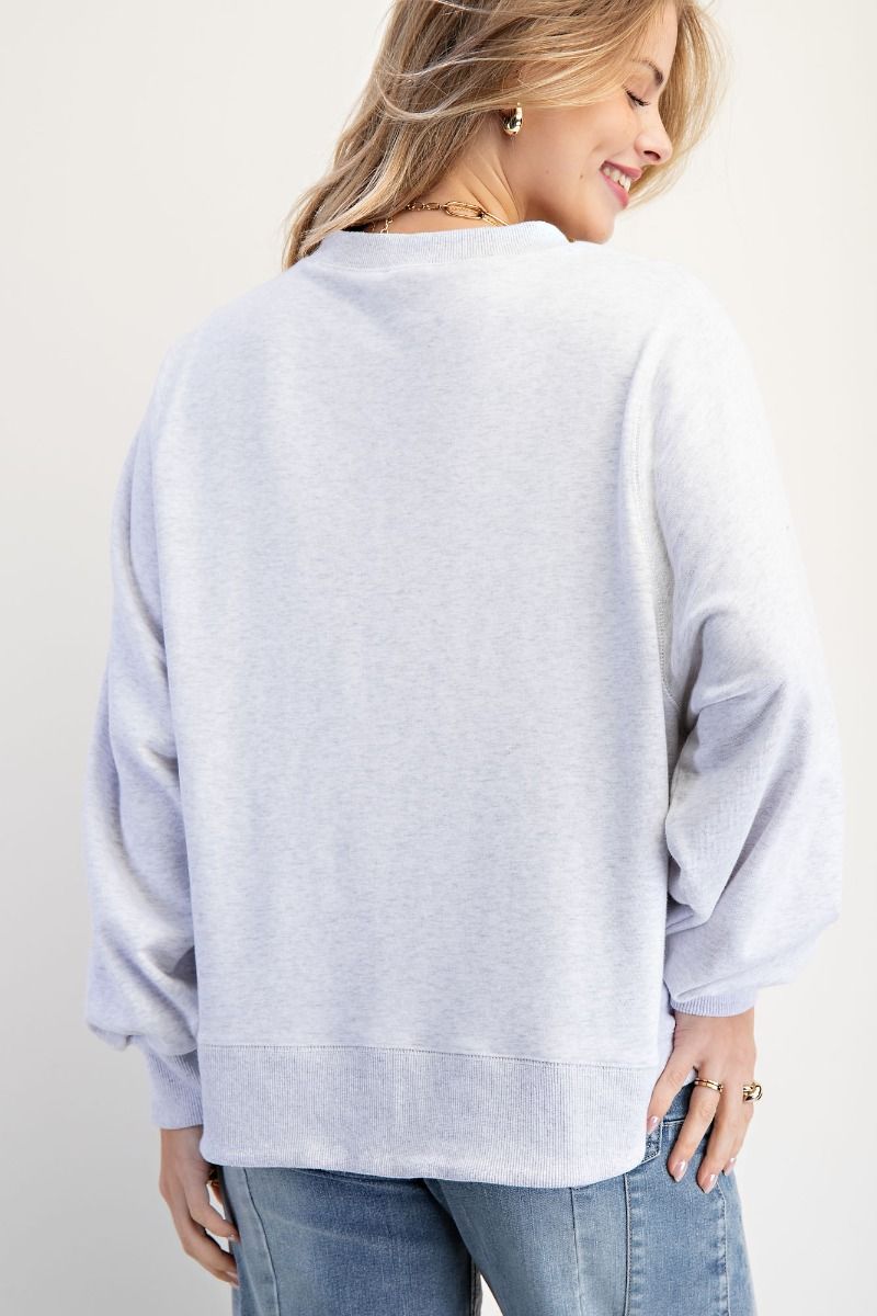 EASEL USA Patch Wash Terry Pullover Heather Grey