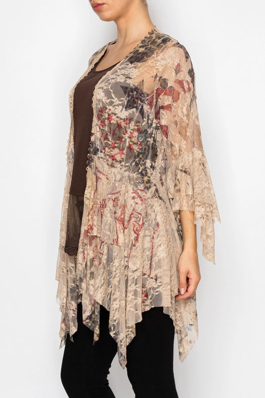 ORIGAMI Star Rose Lace Cardigan