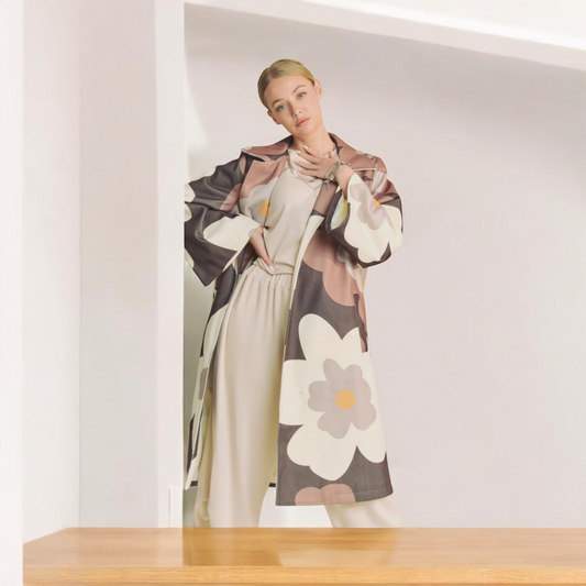 Davi & Dani Retro Floral Statement Coat