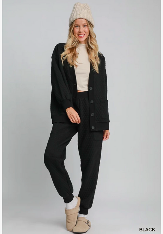 UMGEE quilted jogger pant in black