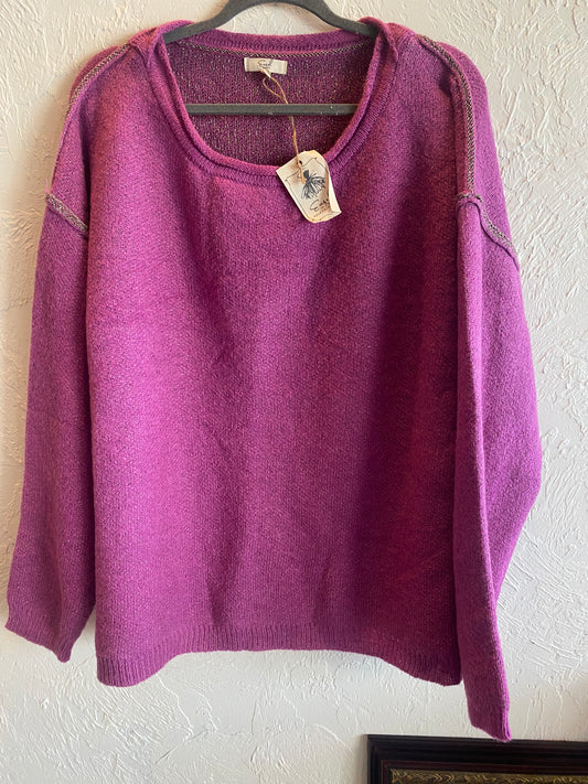EASEL sweater with metallic thread in orchid