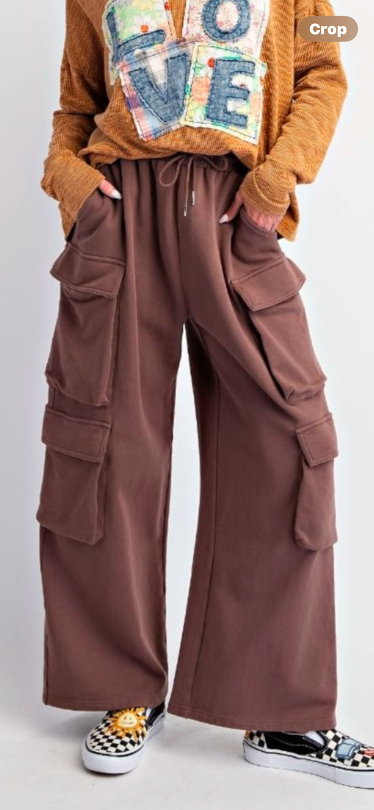 EASEL chocolate cargo pants