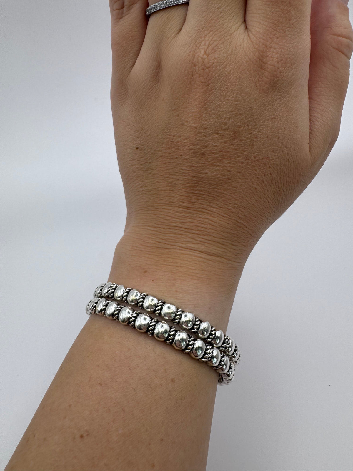 Silver Circle Braid Bracelet