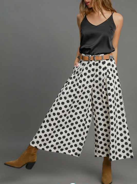 UMGEE Playful Polka Wide Leg Pants
