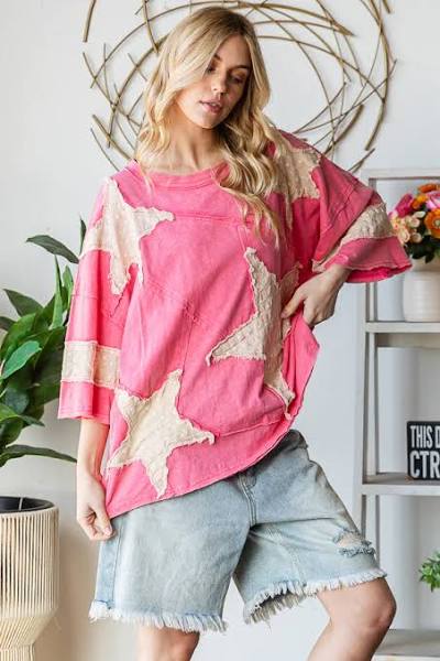 Oli & Hali Star Patch T-Shirt Pink